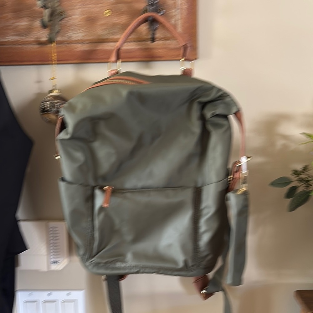 Tommy Bahama Olive Green Nylon Backpack.